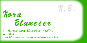 nora blumeier business card